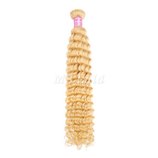 #613 Blonde Color Virgin Human Hair Deep Wave Bundles - Image 2
